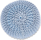 BIRDROCK HOME Round Pouf Ottoman | Cotton Braided Foot Stool - Image 2