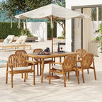 Christopher Knight Home Meja Acacia Wood Outdoor Dining Set by ChristopherKnightHome