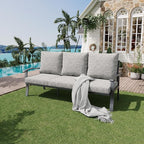 HOMREST Outdoor Couch Aluminum Patio Furniture Sofa, 3-Seat All-Weather Metal - Image 2