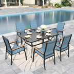 Sophia & William Patio Table and Chairs Set 7 Pieces, 6 Aluminium Patio Dining by SophiaWilliam