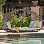 GDFStudio Bedford Outdoor Wicker Overhead Canopy Daybed w/Water Resistant - Image 2