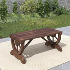 Outsunny 2-Person Wooden Garden Bench, Outdoor Wagon Wheel Porch Bench - Image 8