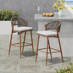 Christopher Knight Home Hearth 30.25" Patio Barstools Set of 2, Woven Wicker by ChristopherKnightHome