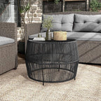 Furniture of America Ysar Boho Rattan Round Coffee Table Outdoor - Image 4