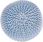 BIRDROCK HOME Round Pouf Ottoman | Cotton Braided Foot Stool - Image 8
