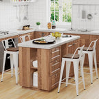 WENTMENT Metal Bar Stools Set of 4 Counter Height Bar Stools Barstools - Image 5