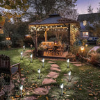GIGALUMI Solar Pathway Lights, Stainless Steel IP44 Waterproof Auto On/Off - Image 2