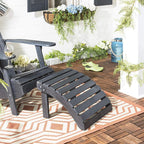 Safavieh PAT6701K Outdoor Collection Mopani Ottoman, Dark Slate Grey - Image 2