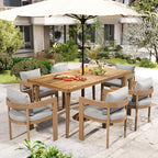 Christopher Knight Home Elko Acacia Wood Outdoor Dining Set - Image 3