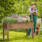 Yaheetech 2pcs Raised Garden Bed 48x24x30in Elevated Wooden Horticulture - Image 2