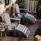 Sundale Outdoor Folding Plastic Adirondack Ottoman, All-Weather Adirondack - Image 2