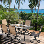 NUU GARDEN 7 Piece Outdoor Dining Set, 6 Swivel Patio Chairs and 1 Dining Table - Image 4