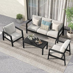 Wisteria Lane Aluminum Outdoor Coffee Table, Water-Resistant Metal Patio Side - Image 6