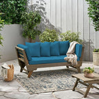 Christopher Knight Home Gary Patio Convertible Couch, Wooden Outdoor Daybed - Image 4