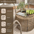 Furniture of America Ysar Boho Rattan Round Coffee Table Outdoor - Image 7