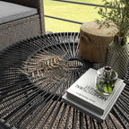 Furniture of America Ysar Boho Rattan Round Coffee Table Outdoor - Image 16
