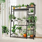 Bamworld Plant Shelf Indoor 55" Tall Bamboo Plant Shelves 5 Tier Hanging Plant by Bamworld