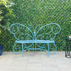 Alpine Corporation BAZ400BL Indoor Outdoor Metal Butterfly Shaped Garden Bench - Image 2