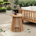 Christopher Knight Home Taki Acacia Wood Patio Coffee Table, Round Table - Image 4
