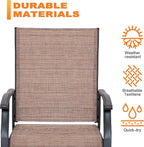 NUU GARDEN Outdoor Patio Dining Set, 4 Swivel Textilene Dining Chairs and 37" - Image 7
