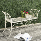 Safavieh PAT5016A Collection Arona Antique White Wrought Iron 51" Outdoor - Image 2